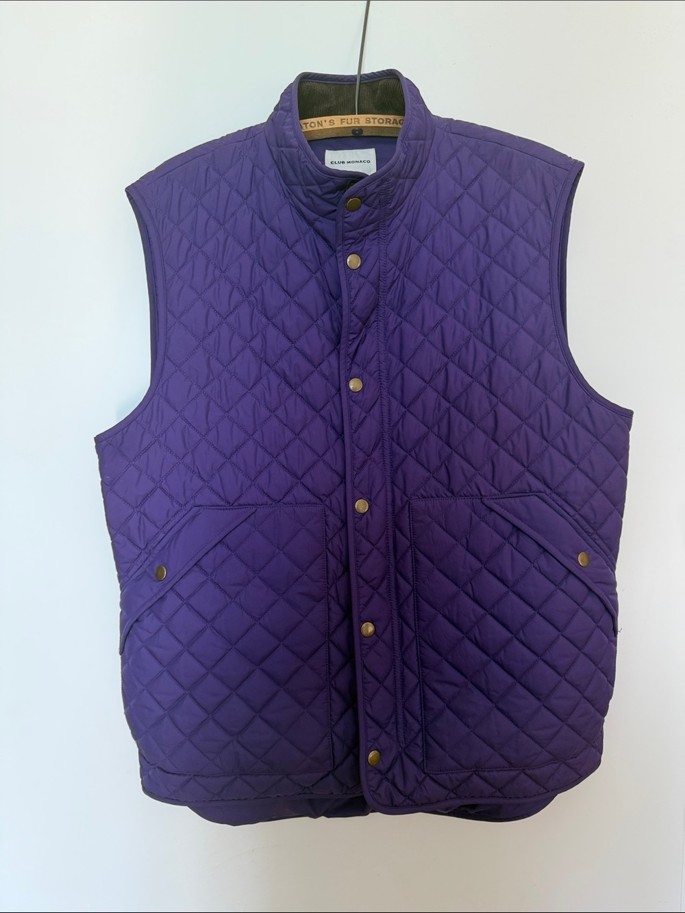 Club Monaco Men's Quilted Vest in Purple
